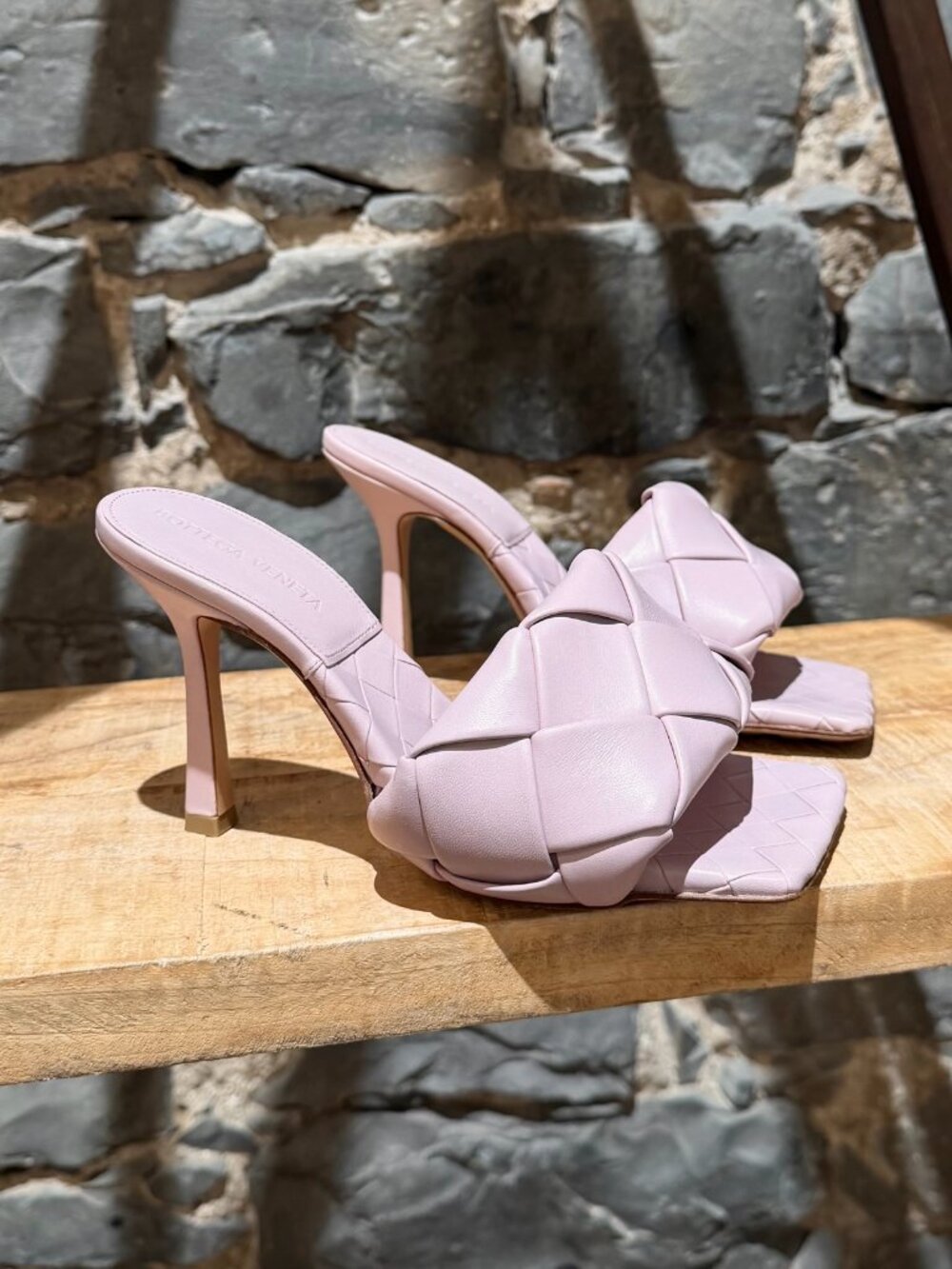 Bottega Veneta Lilac Intrecciato The Lido Mules Sandals